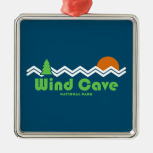 Wind Cave National Park Retro Metalen Ornament