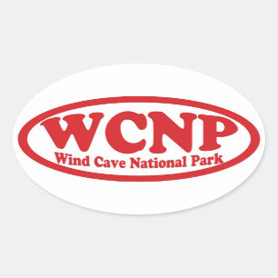 Wind Cave National Park rode ovale sticker