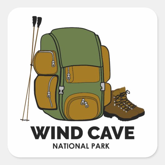 Wind Cave National Park Rugzak Vierkante Sticker (Voorkant)