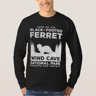 Wind Cave National Park South Dakota Ferret T-shirt