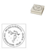 Wind Chime Blossom Round Address Rubberstempel (Gestempeld)