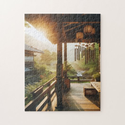 Wind Chimes on the Porch – Japanese Summer Puzzle (Vertical)