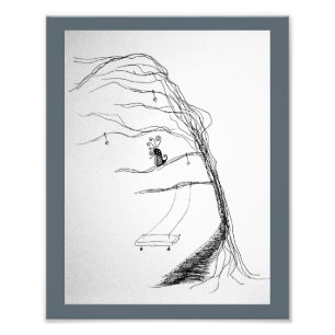 Wind door de bomen foto afdruk