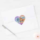 Wind en Flame Eenhoorn Pegasus~stickers Hart Sticker (Envelop)