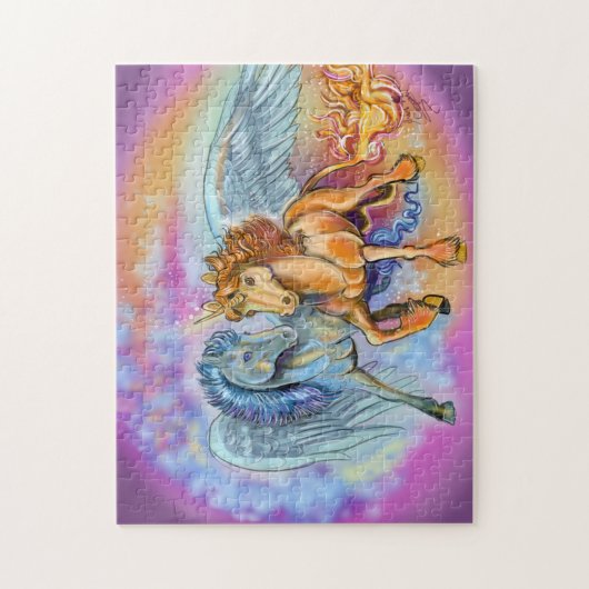 Wind en Vlammen eenhoorn pegasus ~ puzzel Legpuzzel (Verticaal)