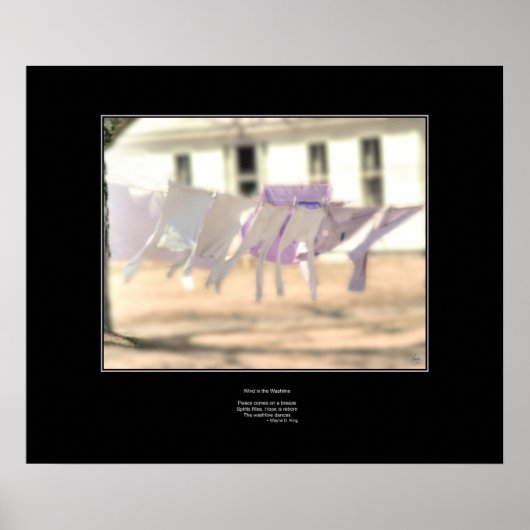 Wind in de Waslijn - Haiku Poster (Voorkant)