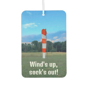 Wind is op, sok uit, Foto, Grappig, Luchtvaart,Coo Luchtverfrisser