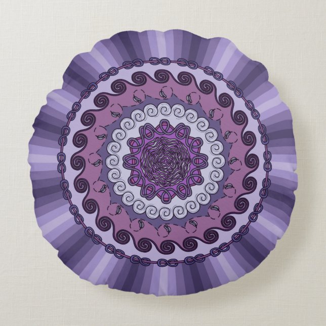 Wind Mandala Ronde Kussen (Voorkant)