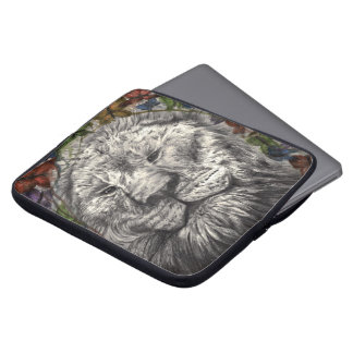 Wind onder mijn vleugels Leeuw Vlinder Dier Kunst Laptop Sleeve