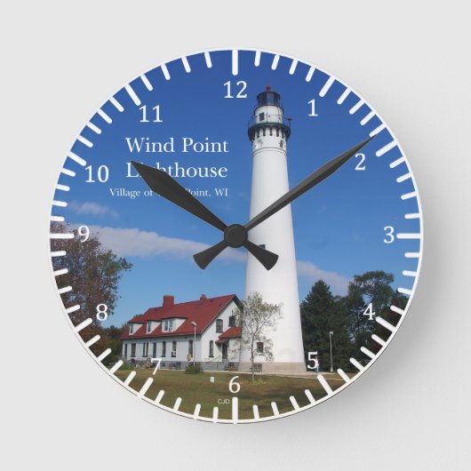 Wind Point Lighthouse-klok Ronde Klok (Voorkant)