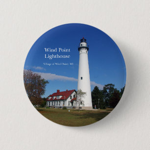 Wind Point Lighthouse knop Ronde Button 5,7 Cm