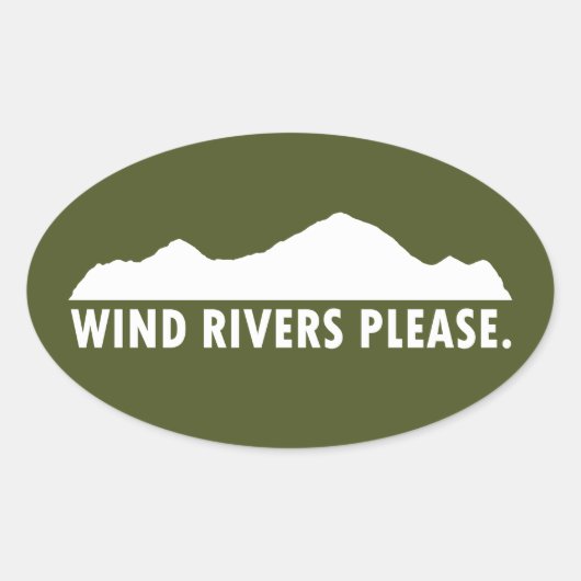 Wind Rivers alsjeblieft Ovale Sticker (Voorkant)