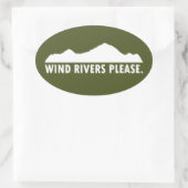 Wind Rivers alsjeblieft Ovale Sticker (Tas)