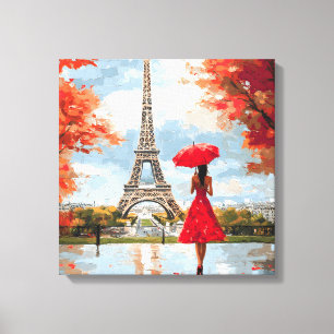 Wind Romance Paris Chic Walk Canvas Afdruk