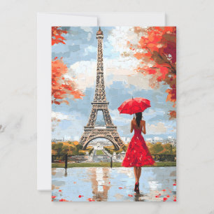 Wind Romance Paris Chic Walk Feestdagenkaart