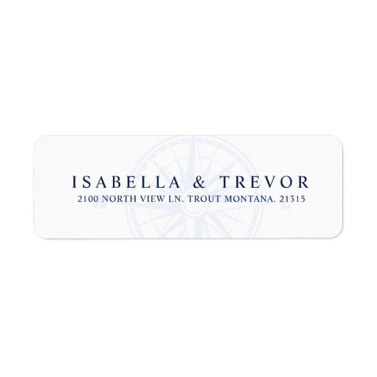 Wind Roos Kompas Nautisch | Retouradres Etiket (Voorkant)