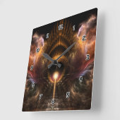 Wind Storm Fractal Art Square Wall klok (Hoek)
