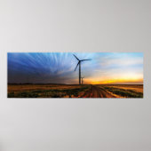 Wind Turbine Sunset Poster (Voorkant)