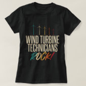 Wind-Turbine-technicus Rock Tech Funny Gift Appar T-shirt (Design voorkant)