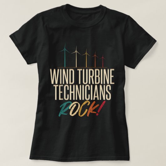Wind-Turbine-technicus Rock Tech Funny Gift Appar T-shirt (Design voorkant)