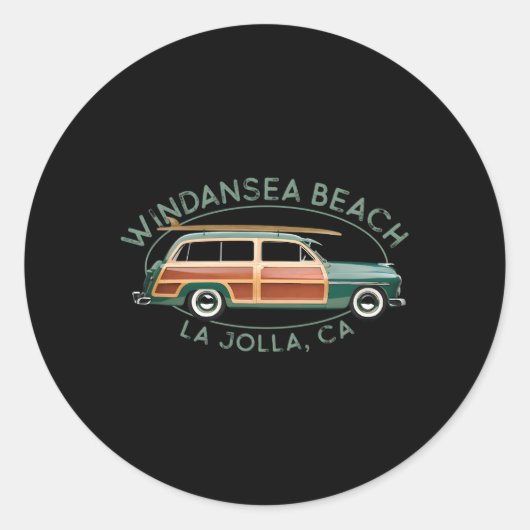 Windansea Beach La Jolla California Surfen Ronde Sticker (Voorkant)