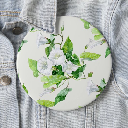 Winde witte bloem ronde button 6,0 cm (In situ)