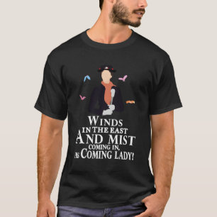 Winden in het oosten en mist komen in zijn komende t-shirt