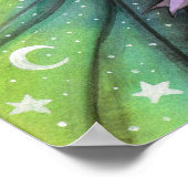 Winden van Halloween Fantasy Art Witch en Tabby Ca Poster (Hoek)