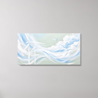 Windenergie Abstracte Kunst | Hedendaagse Lint Kun Canvas Afdruk
