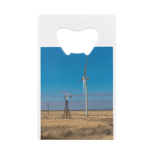Windenergie en windturbines kredietkaart flessenopener (Achterkant)