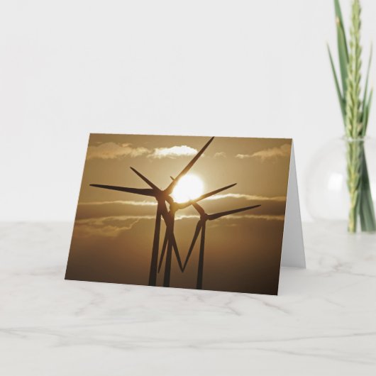 Windenergie en zonsondergang kaart (Voorkant)