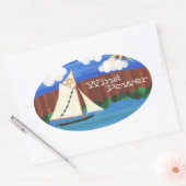 Windenergie met sleepnet ovale sticker (Envelop)