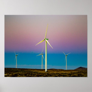 Windenergie voor windenergie in Dusk Jigzaag Puzzl Poster