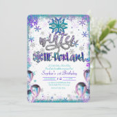 Winder One-derland Wonderland 1e verjaardagsfeest Kaart (Staand voorkant)