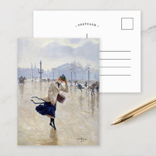 Winderige dag   Jean Béraud Briefkaart
