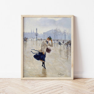 Winderige dag   Jean Béraud Poster