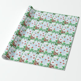 winderige kerst cadeaupapier