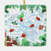 winderige kerst keramisch ornament (Voorkant)