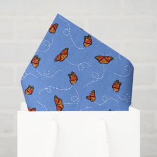 winderige Monarch vlinders patroon blauw Tissuepapier