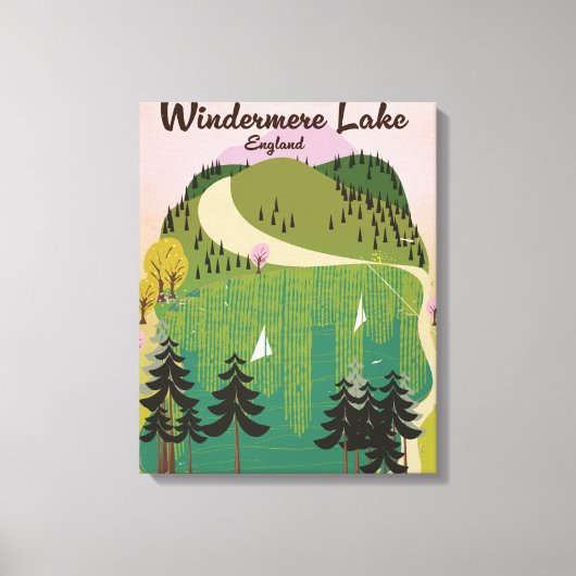 Windermere meer Reisposter Canvas Afdruk (Voorkant)