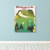 Windermere meer Reisposter Canvas Afdruk (Insitu (Houten vloer))
