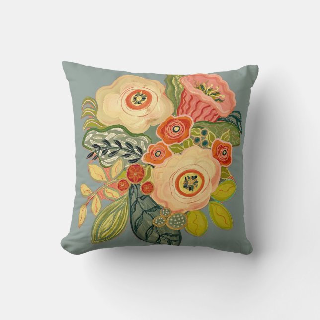 Windflower en trompet - Silver Sky Kussen (Voorkant)