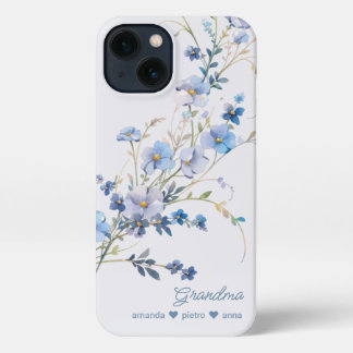 Windflower Oma Grootkinderen Namen Blauw iPhone 13 Hoesje