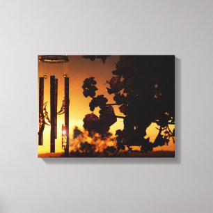 Windgong Gouden Zonsondergang Canvas Afdruk