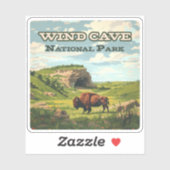Windgrot Nationaal Park Bison South Dakota Sticker (Vel)