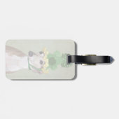 Windhond in Groene Gebreide Hoed Bagagelabel (Achterkant horizontaal)