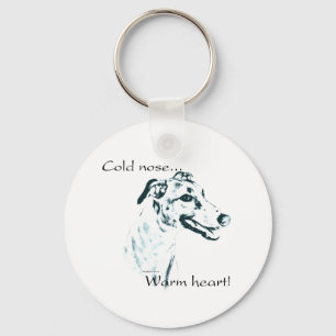 windhond koude neus, warm hart sleutelhanger