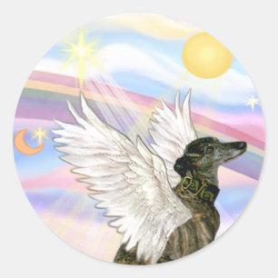 Windhond Ronde Sticker