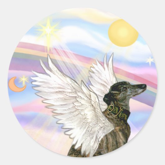 Windhond Ronde Sticker (Voorkant)
