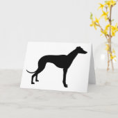 Windhond Silhouet Kaart (Gele Bloem)
